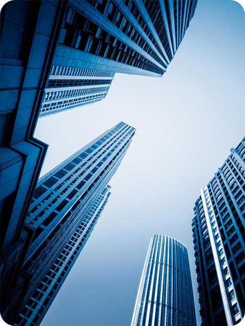 Looking up at London office towers